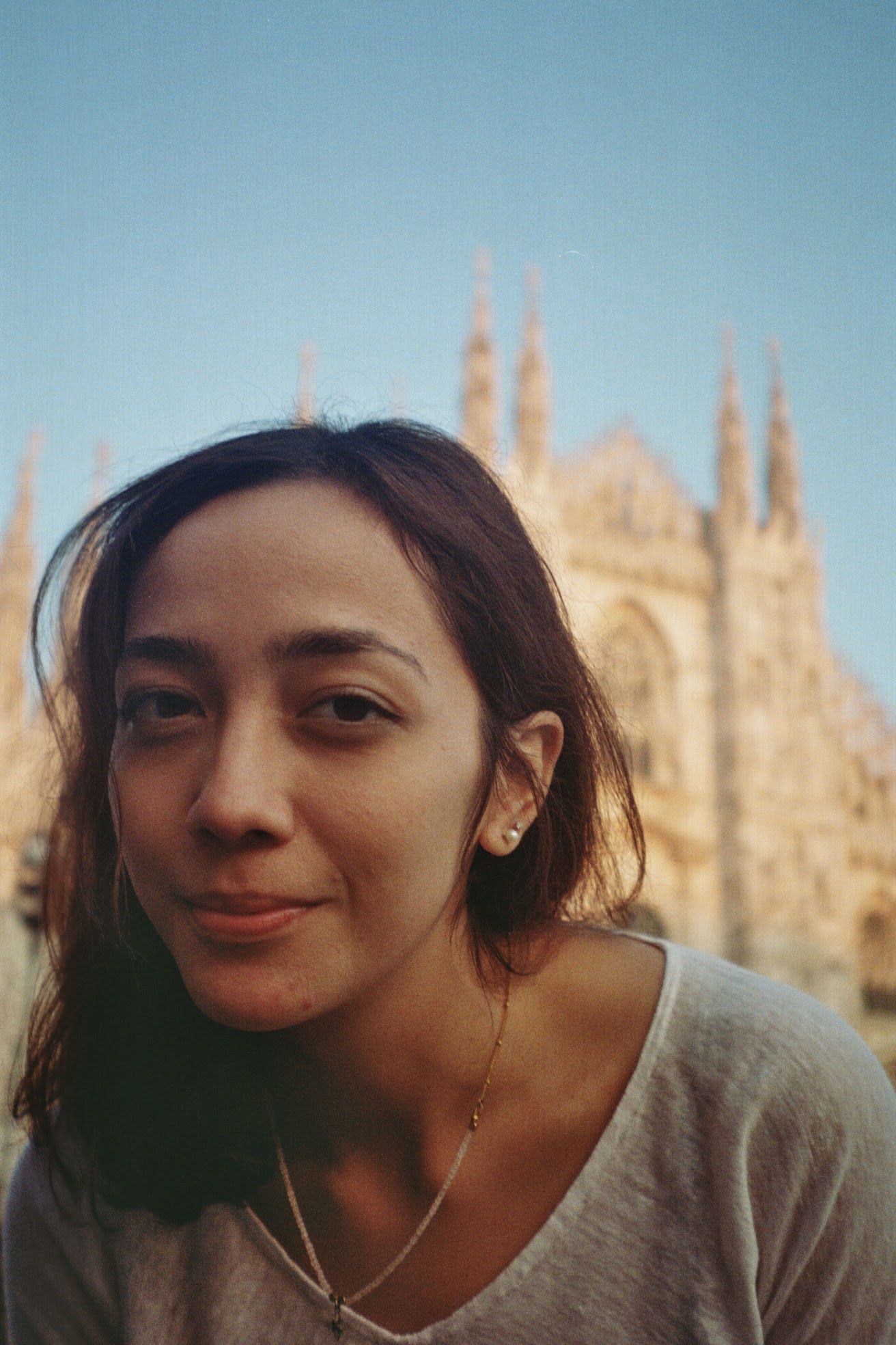 Image of palm trees and car